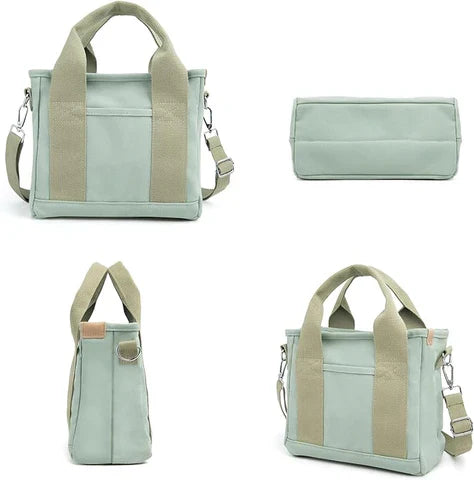 Lightweight Canvas Tote Bag with Multiple Pockets for Daily Use