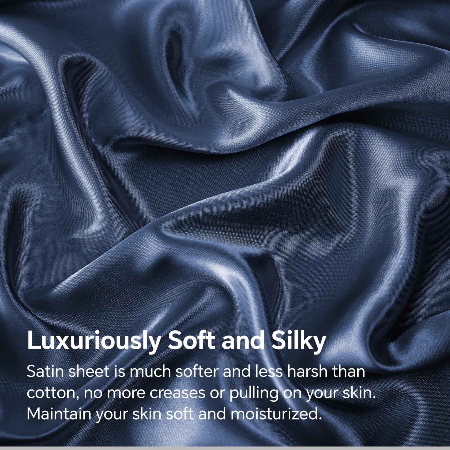 Deep Pocket Satin Fitted Sheet Set - Soft Bedding for Cozy Comfort
