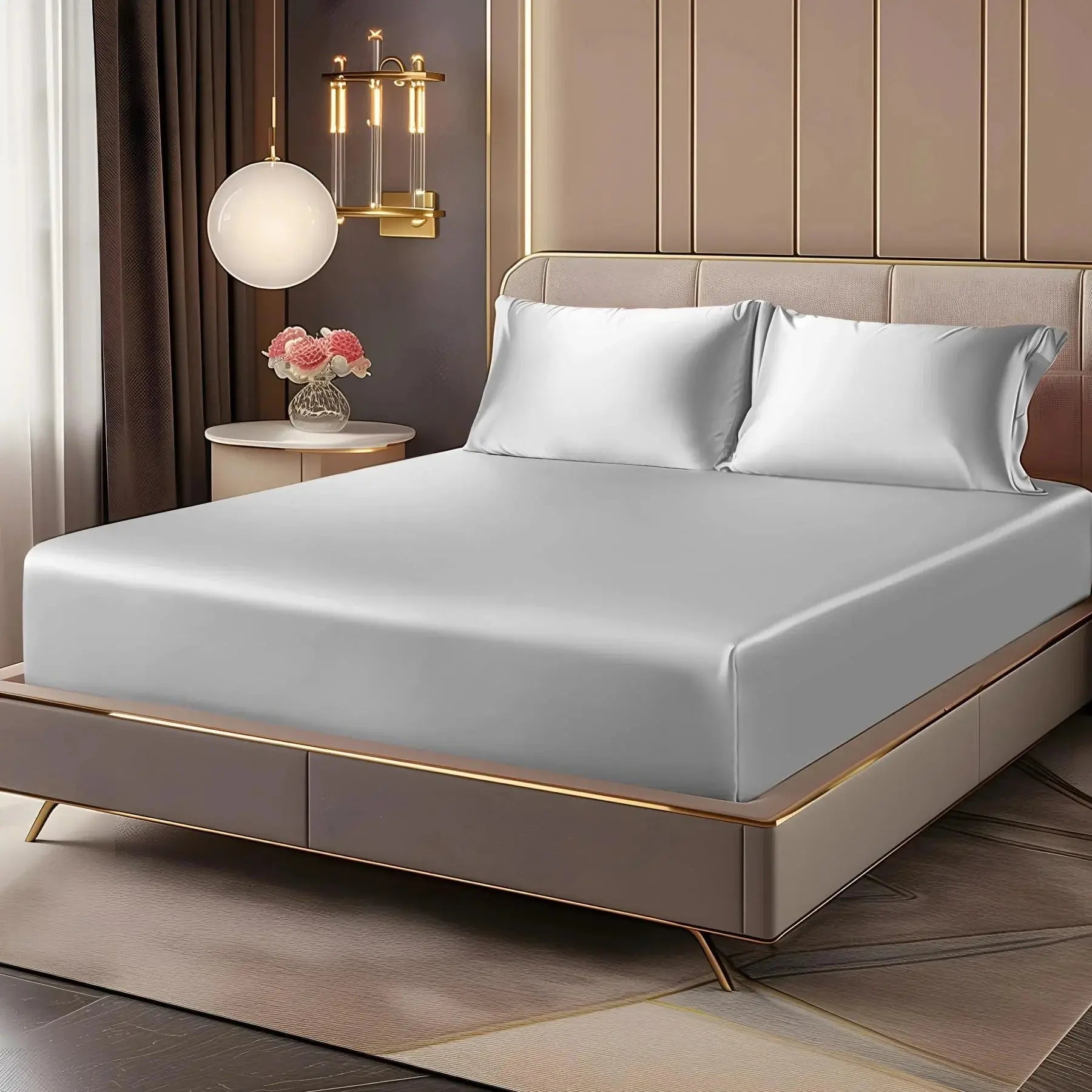 Deep Pocket Satin Fitted Sheet Set - Soft Bedding for Cozy Comfort