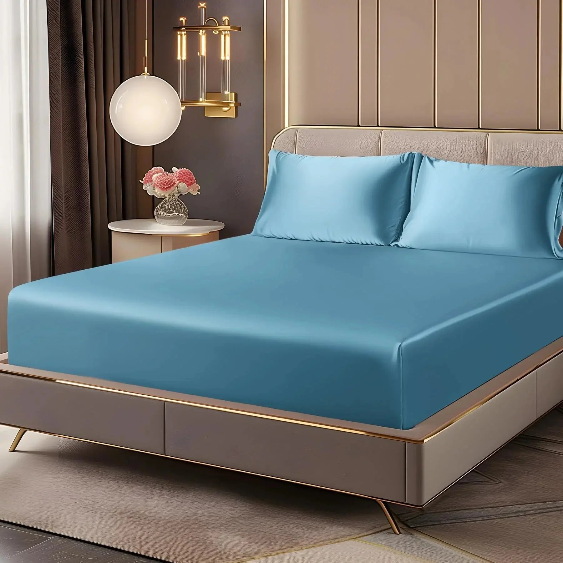 Deep Pocket Satin Fitted Sheet Set - Soft Bedding for Cozy Comfort