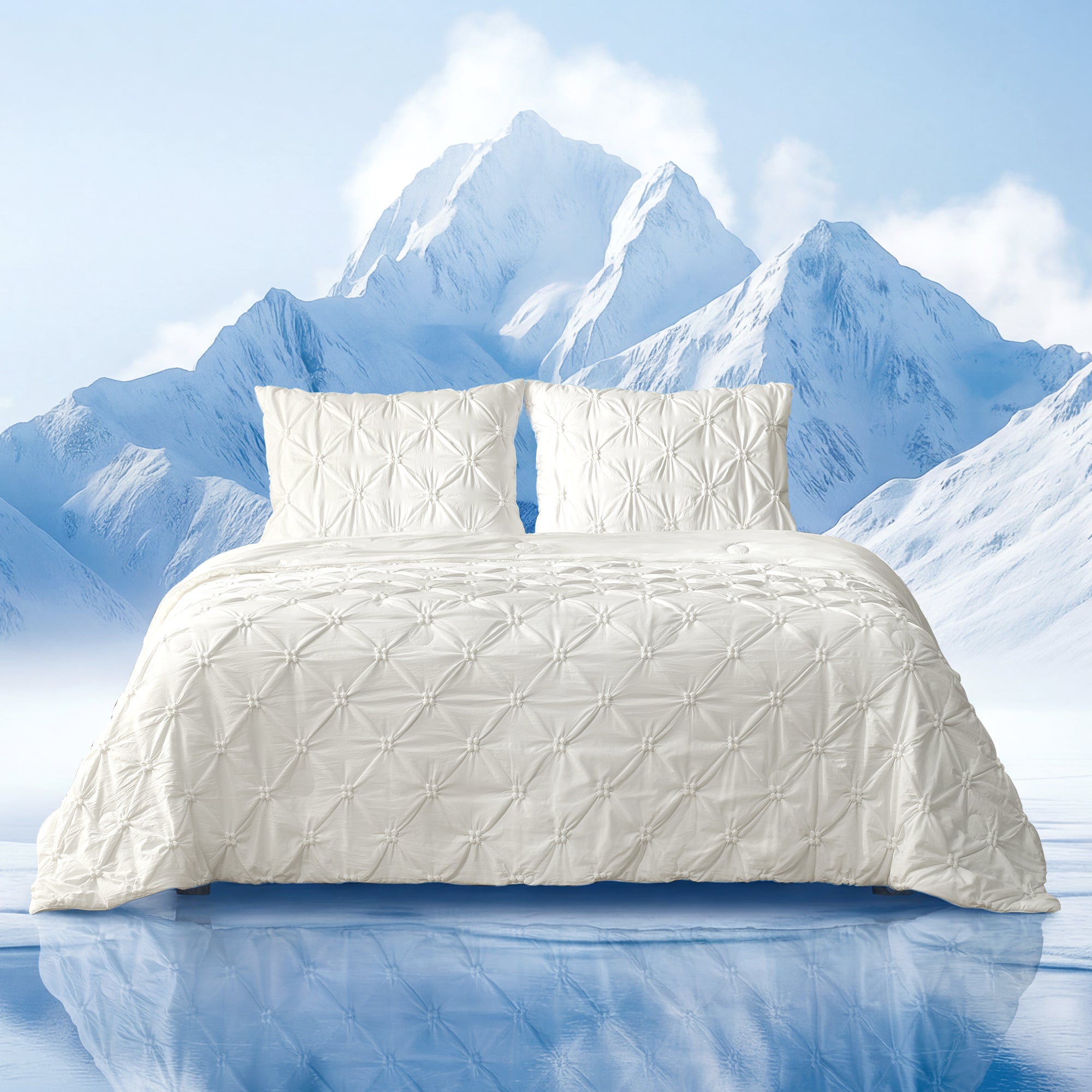 Lightweight Cooling Comforter with Pintuck Design and Breathable Fabric
