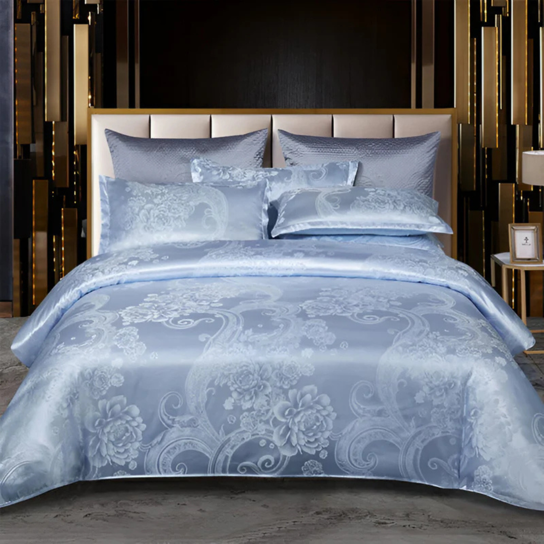 Floral Print Satin Duvet Cover Set – Breathable Comfort for Sleep