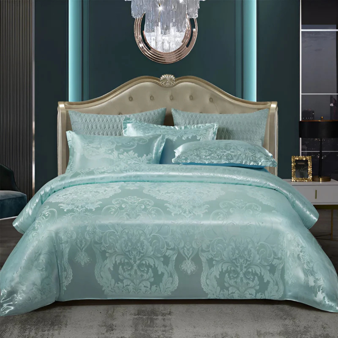 Floral Print Satin Duvet Cover Set – Breathable Comfort for Sleep
