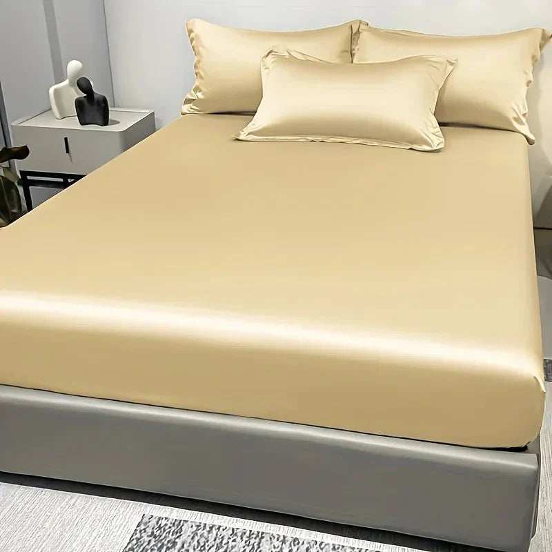 SerenitySoft Satin Fitted Sheet for Ultimate Comfort