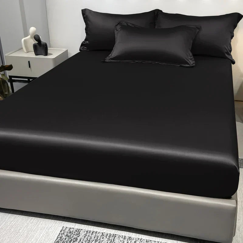 SerenitySoft Satin Fitted Sheet for Ultimate Comfort