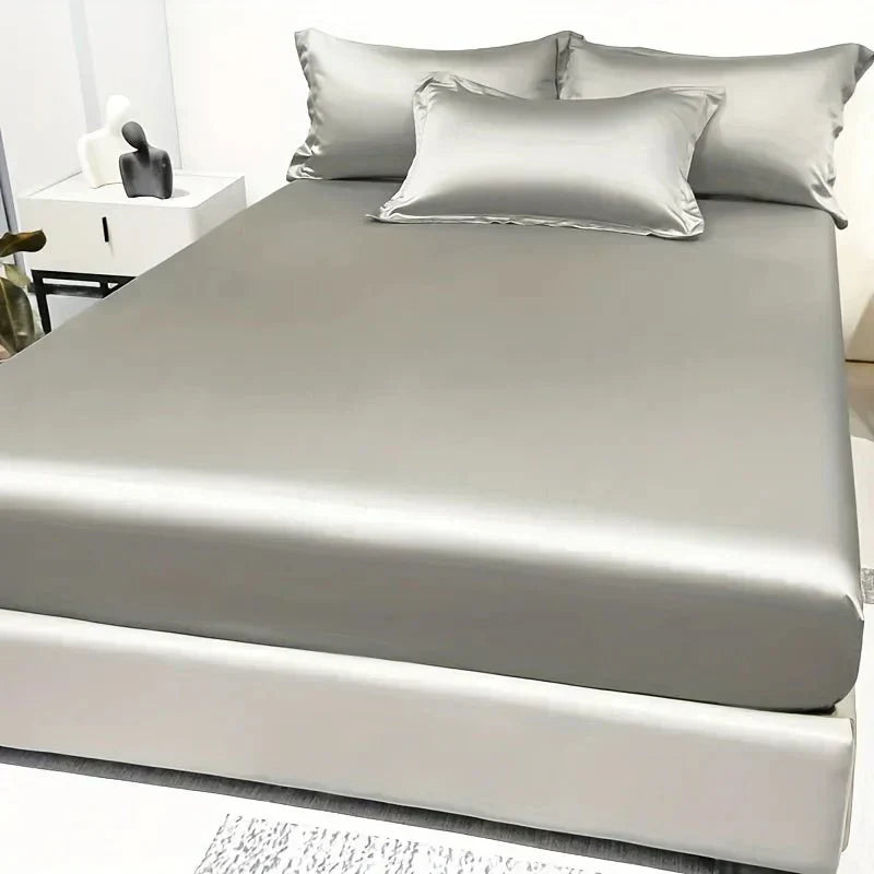 SerenitySoft Satin Fitted Sheet for Ultimate Comfort