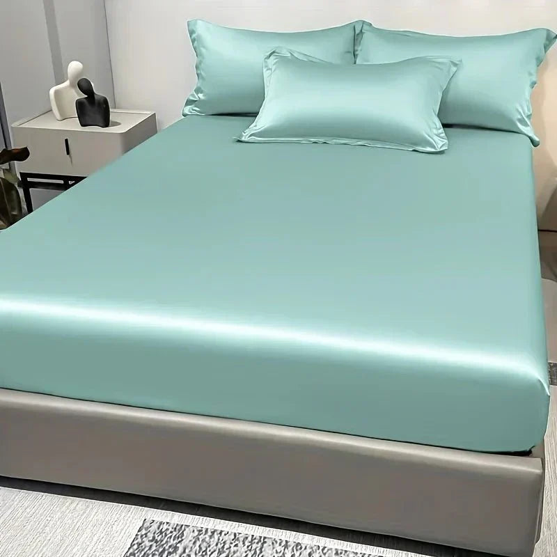 SerenitySoft Satin Fitted Sheet for Ultimate Comfort