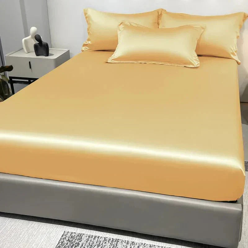 SerenitySoft Satin Fitted Sheet for Ultimate Comfort