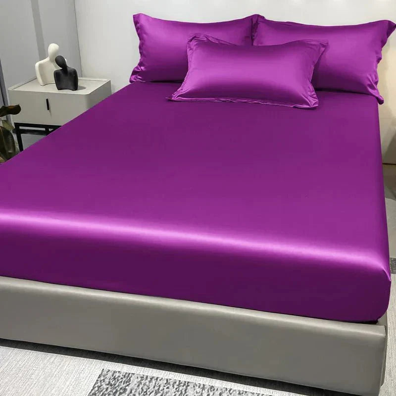 SerenitySoft Satin Fitted Sheet for Ultimate Comfort