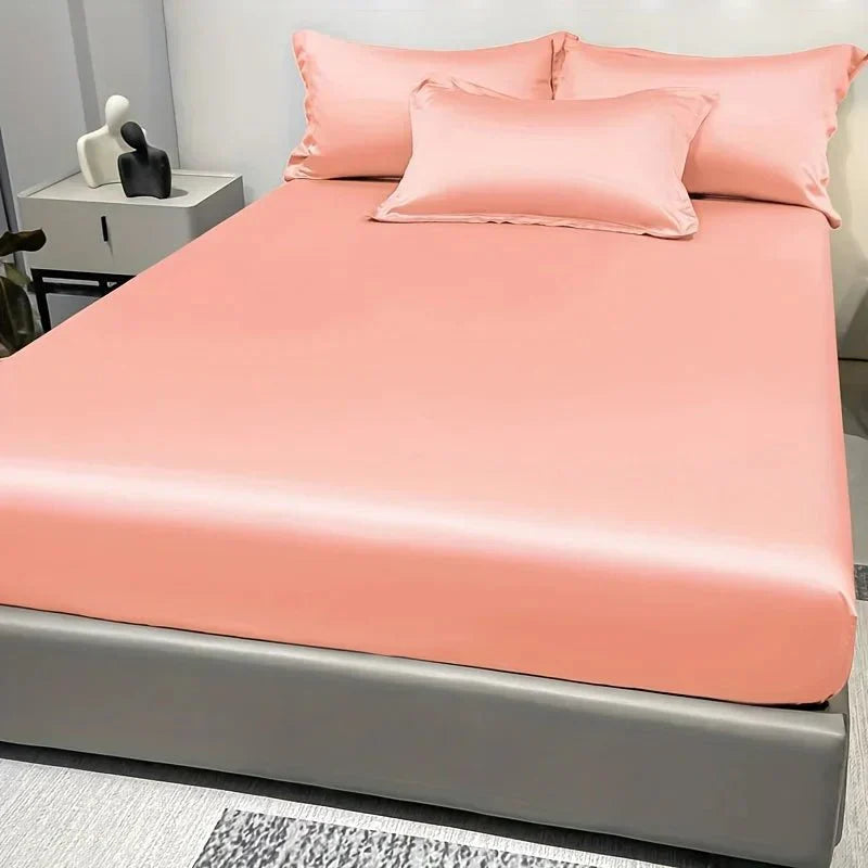 SerenitySoft Satin Fitted Sheet for Ultimate Comfort