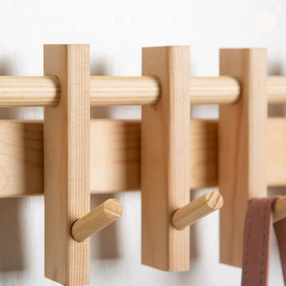 Coat Rack for Wall with 6 Detachable Hooks