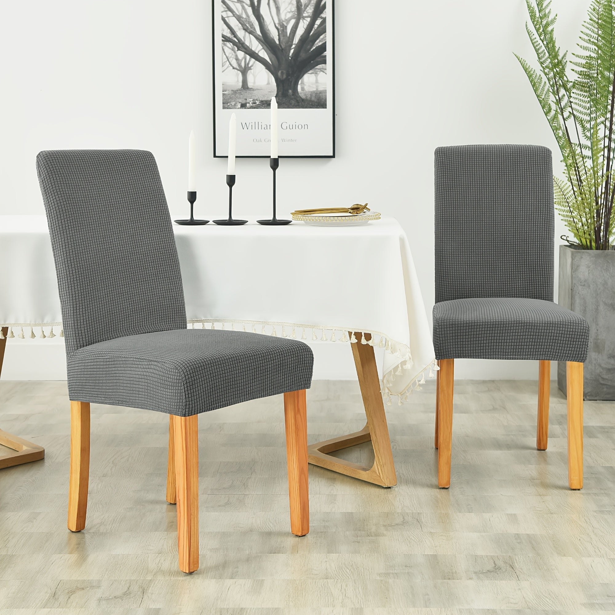 Stretch Fit Velvet Chair Covers for Dining – Elegant Protective Slipcovers
