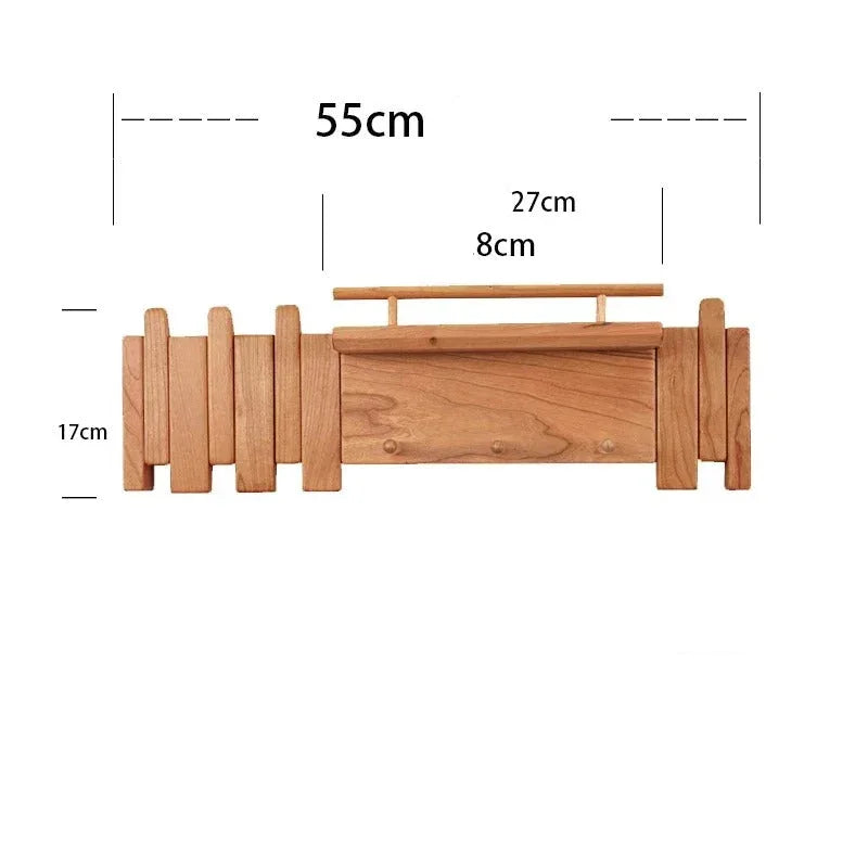 Solid Wood Coat Rack – Wall-Mounted Hook for Piano