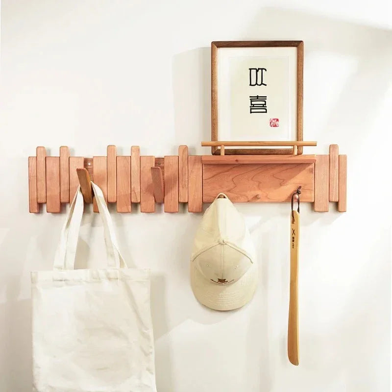 Solid Wood Coat Rack – Wall-Mounted Hook for Piano