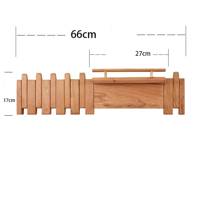Solid Wood Coat Rack – Wall-Mounted Hook for Piano