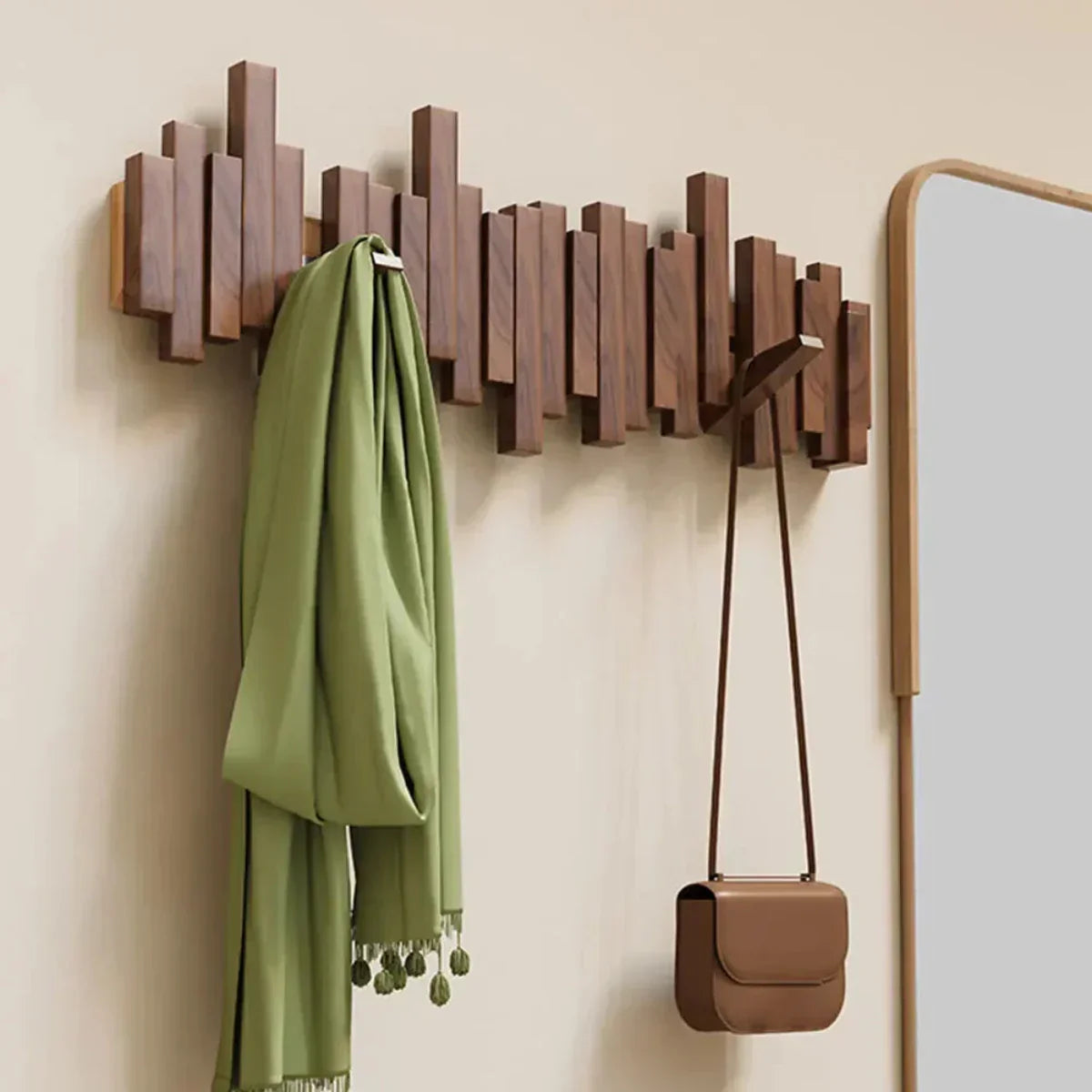 Single Minimalist Wall Hook – Solid Wood, Indoor Use for Entryway & Hallway