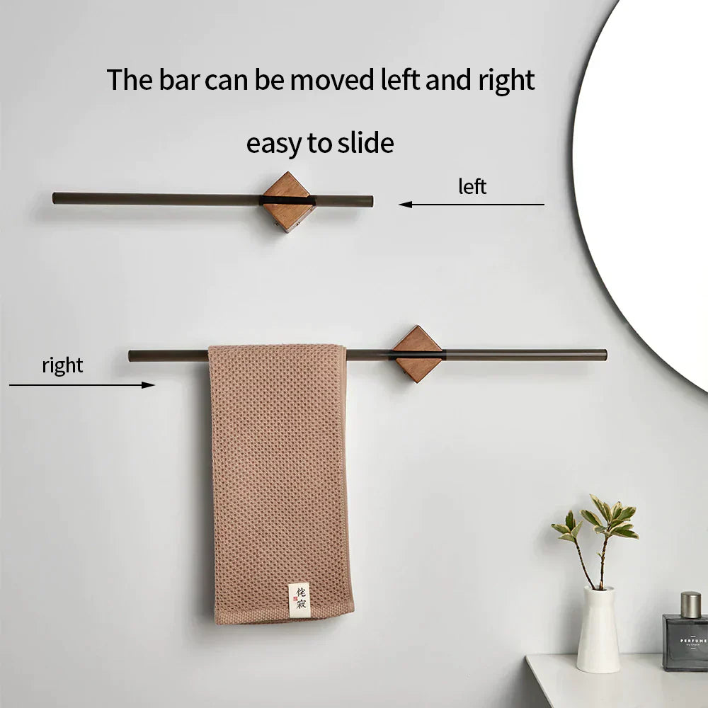 Minimalist Wooden Towel Holder - Space-Saving Rack for Neat Bathrooms