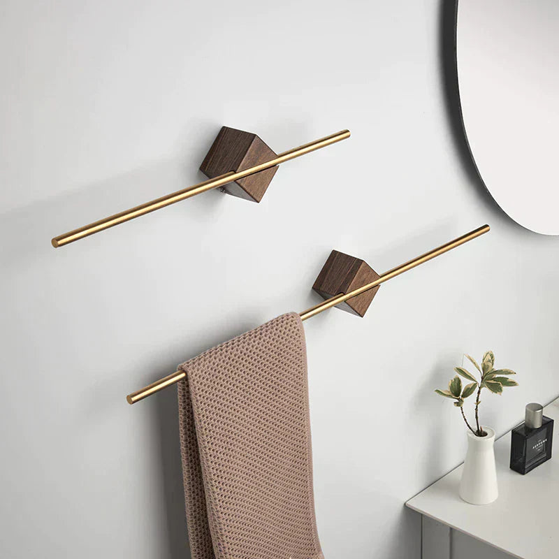 Minimalist Wooden Towel Holder - Space-Saving Rack for Neat Bathrooms