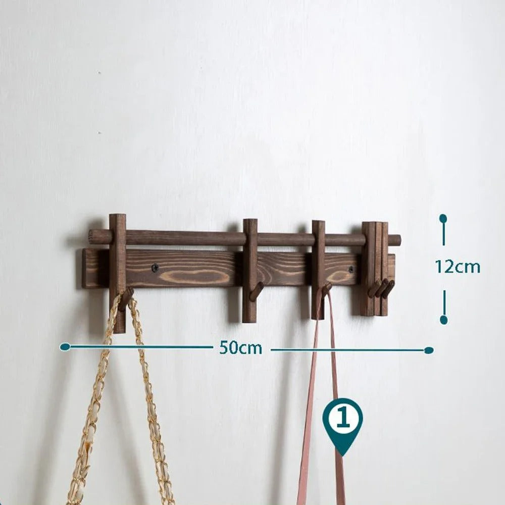 Coat Rack for Wall with 6 Detachable Hooks