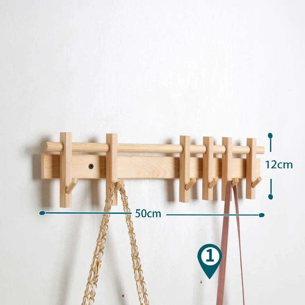 Coat Rack for Wall with 6 Detachable Hooks