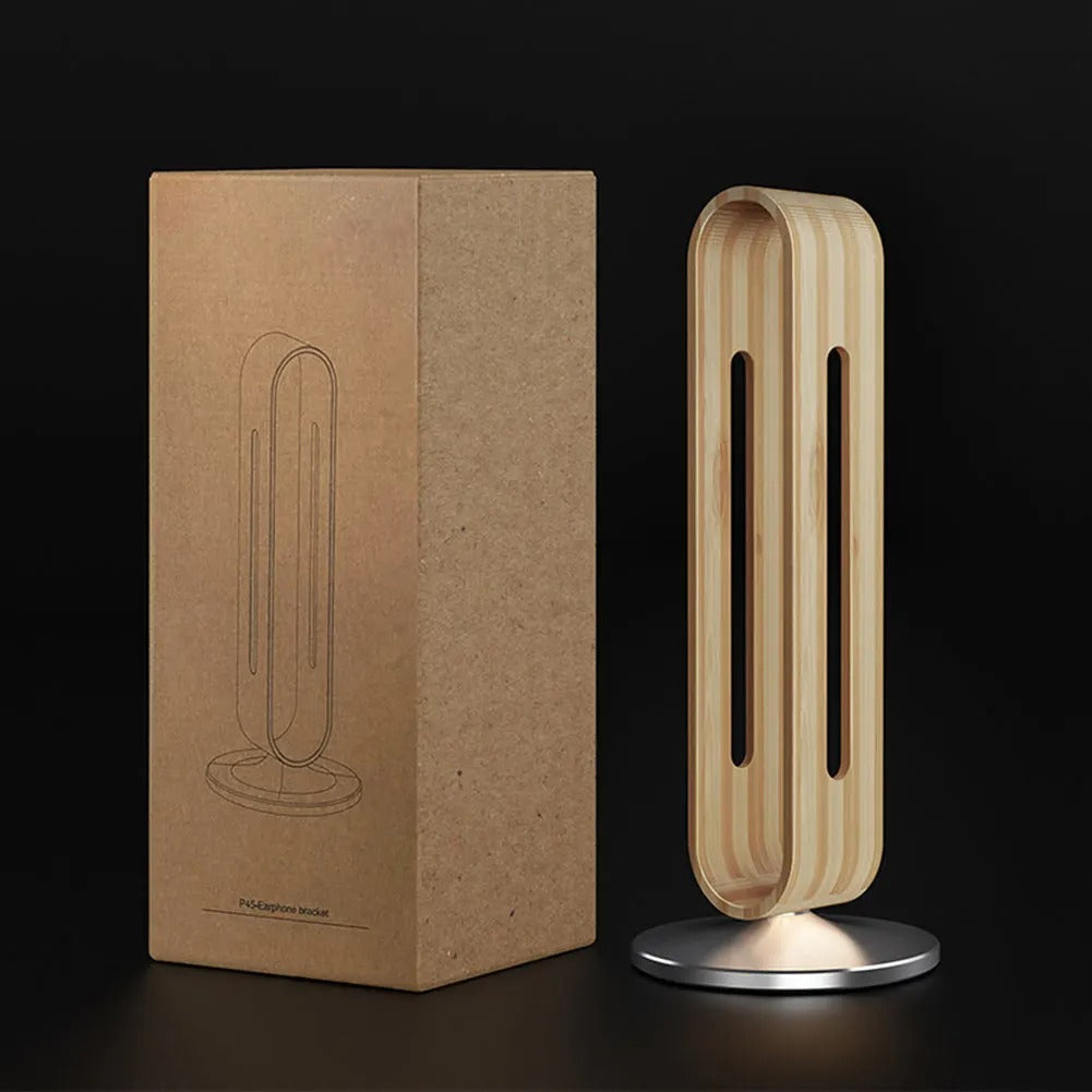 Stylish Wooden Headphone Stand for Desk Organization and Secure Hold
