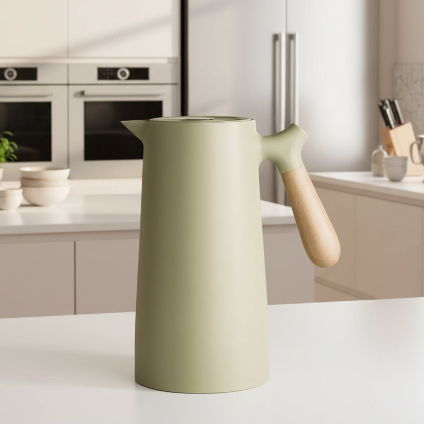Sophisticated Insulated Glass Carafe with Wood Handle