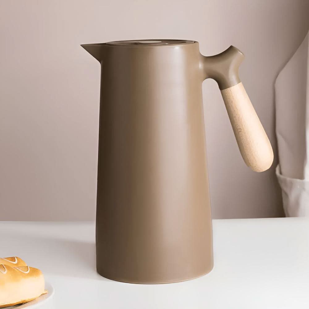 Sophisticated Insulated Glass Carafe with Wood Handle