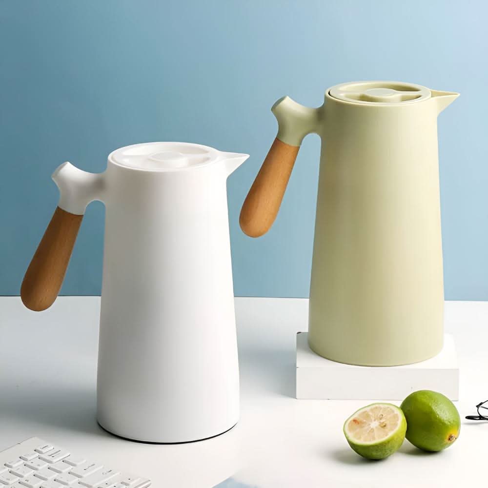 Sophisticated Insulated Glass Carafe with Wood Handle