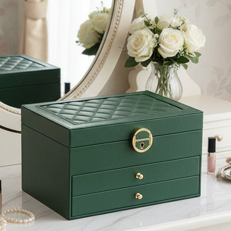Opulent Leather Jewelry Organizer for Timeless Elegance