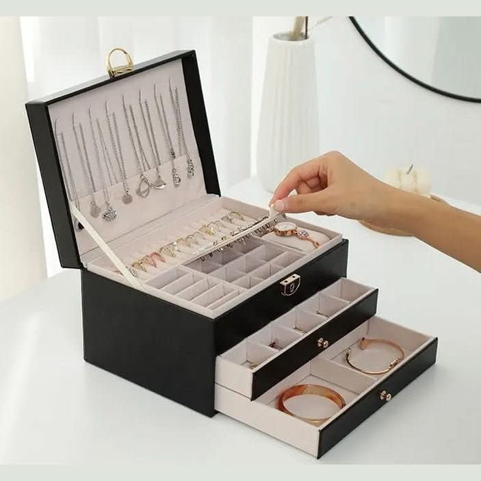 Opulent Leather Jewelry Organizer for Timeless Elegance