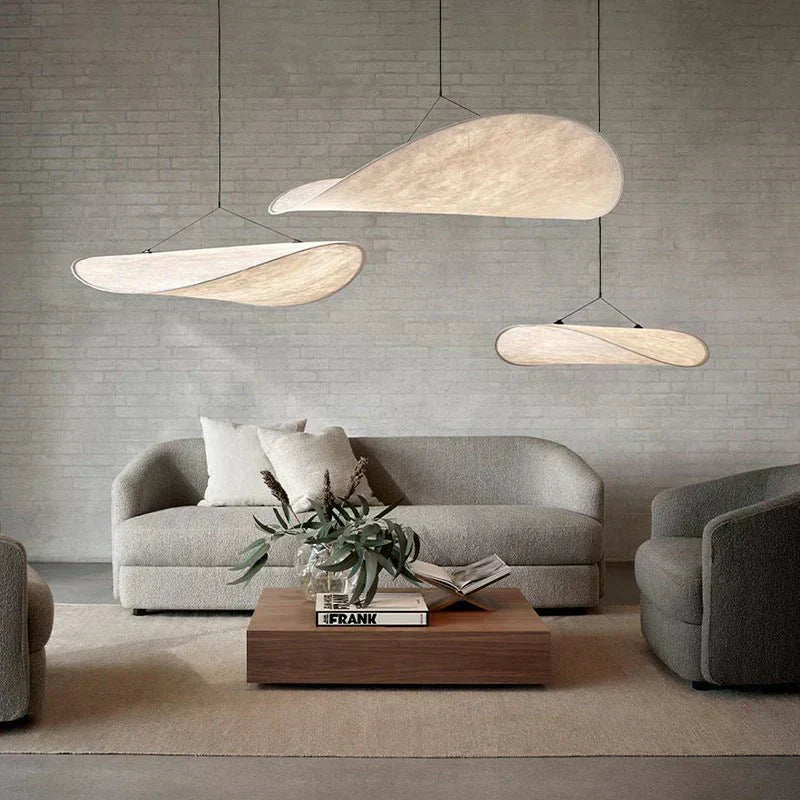 SereneGlow Japandi Silk Pendant Light with Energy-Efficient Design