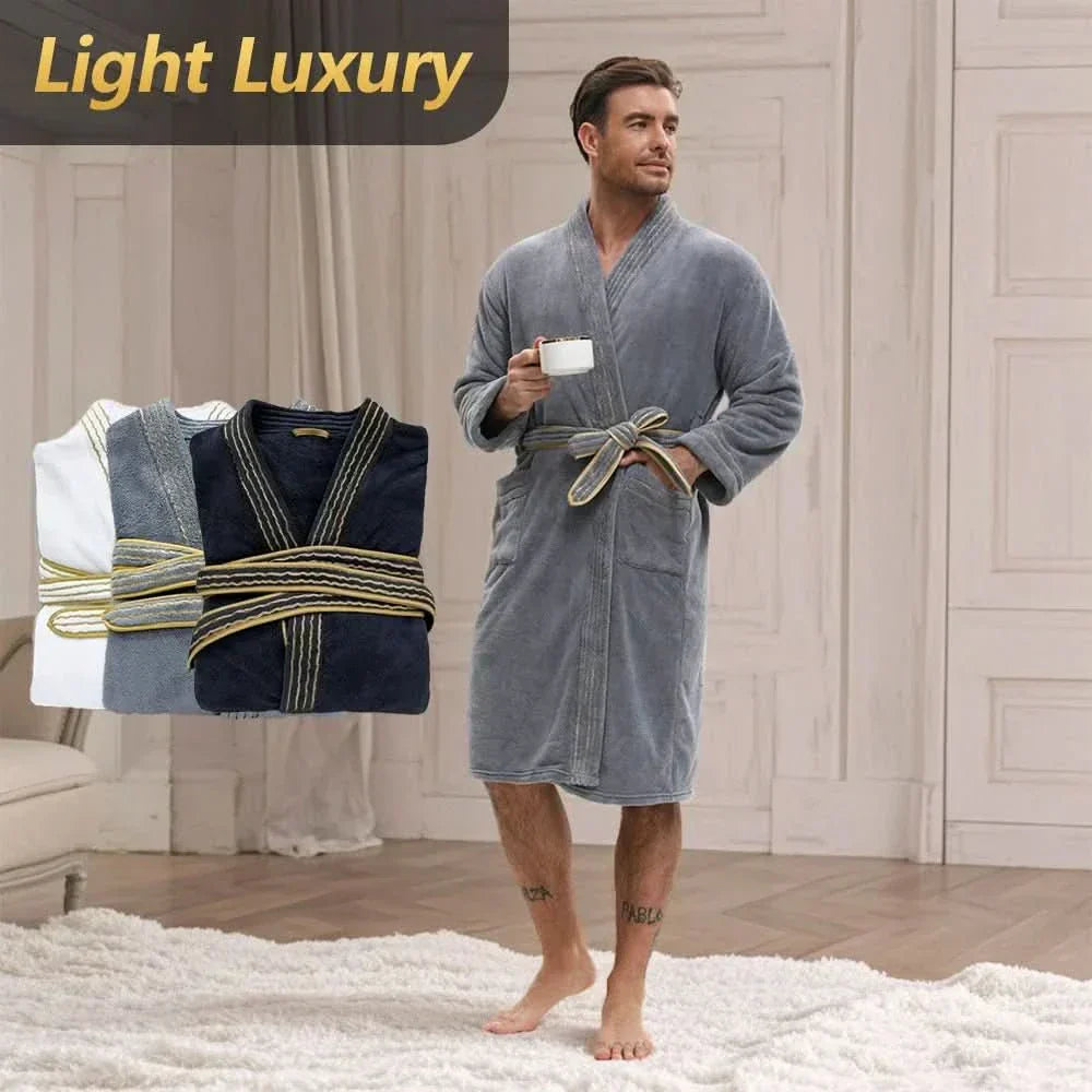 Velvet Comfort Men's Bathrobe with Deep Pockets