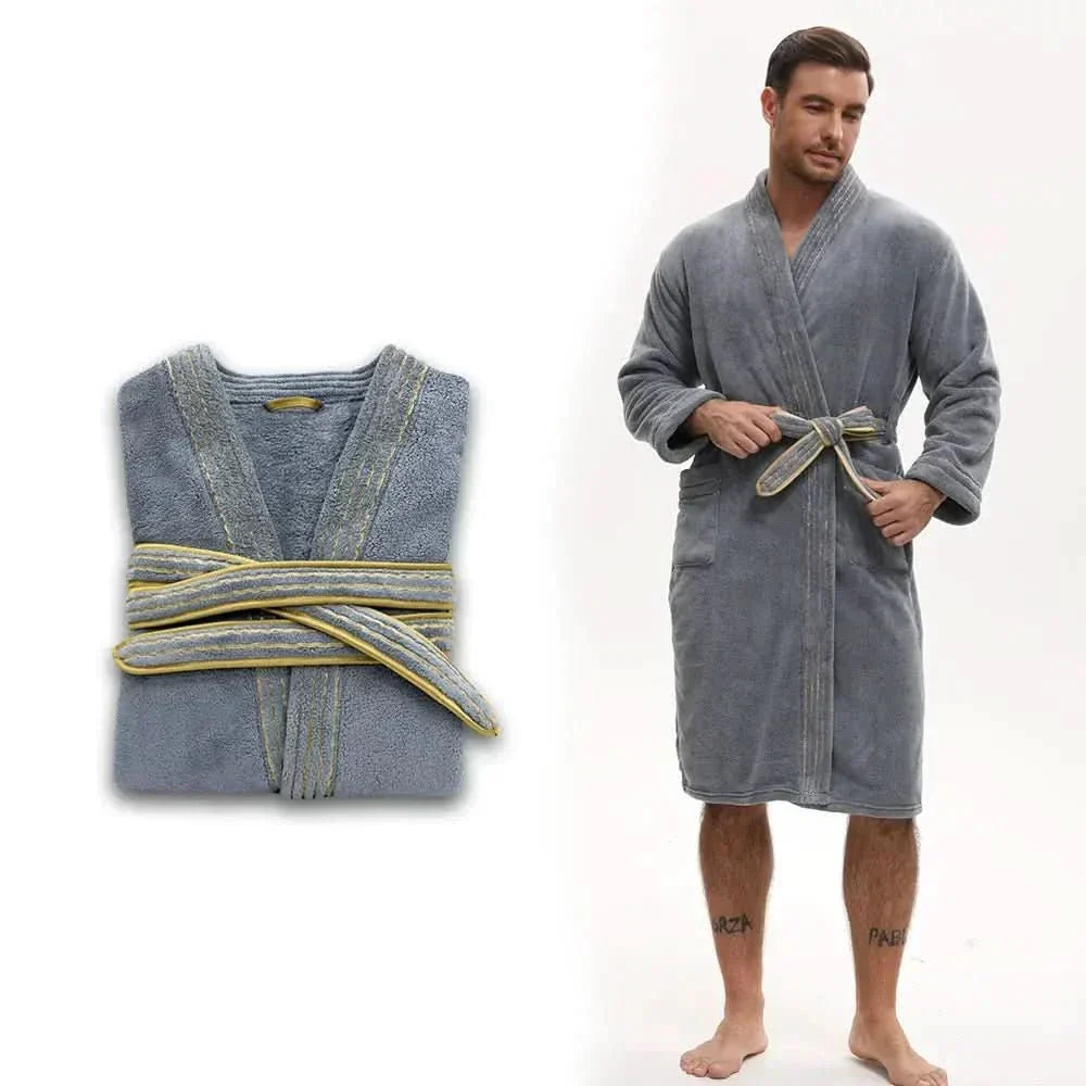 Velvet Comfort Men's Bathrobe with Deep Pockets