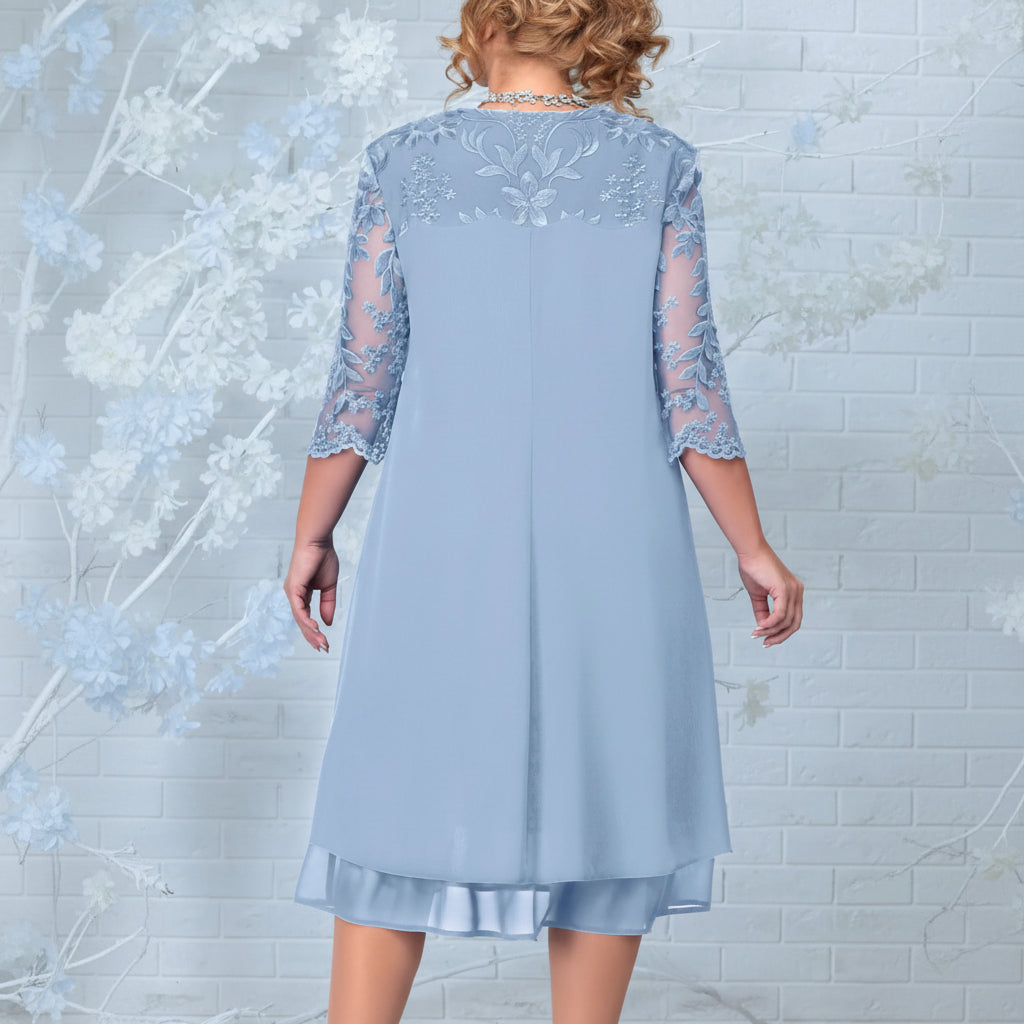 Starlight Elegance Plus-Size Embroidered Evening Gown