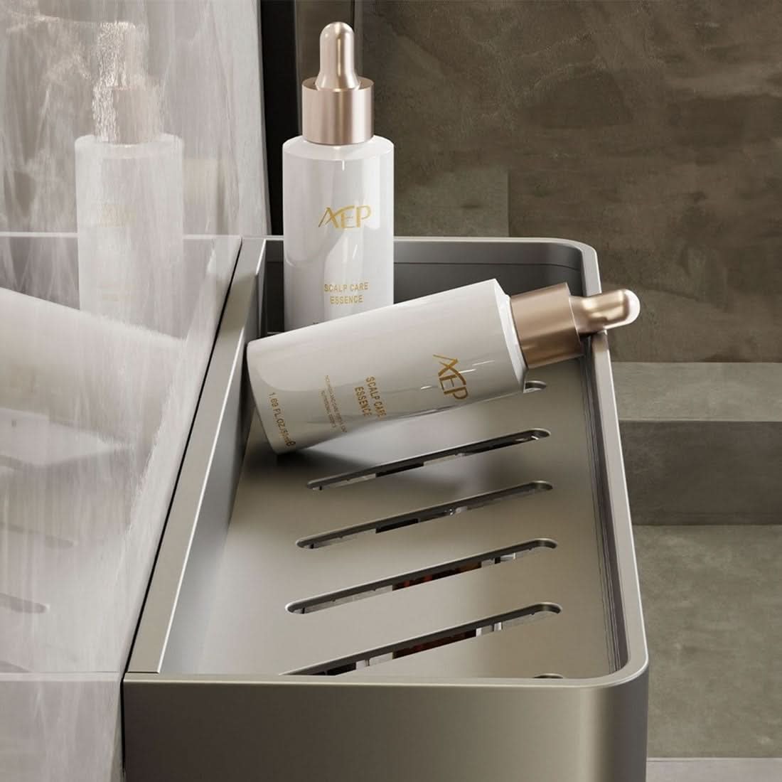 Elegant Wall-Mounted Bathroom Shelf with Towel Rack - Easy Install