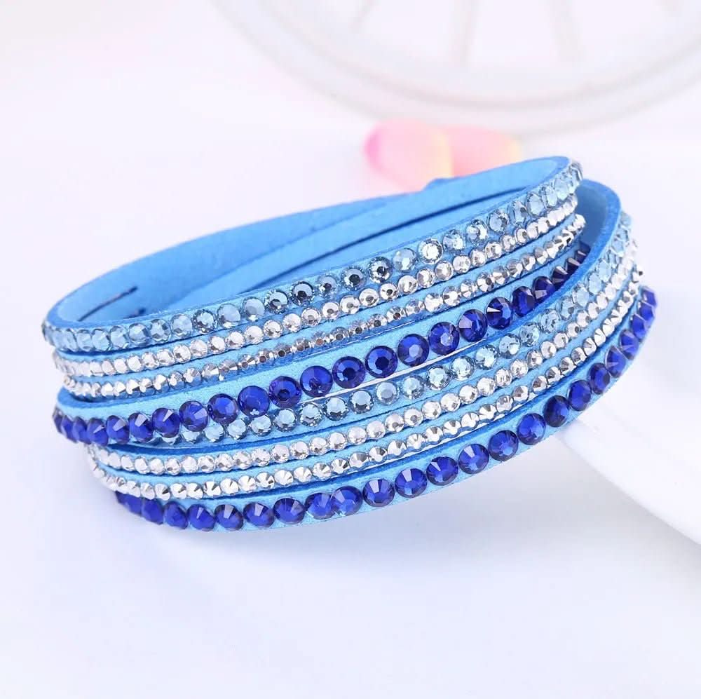 Chic Crystal-Embellished Wrap Bracelet for Women