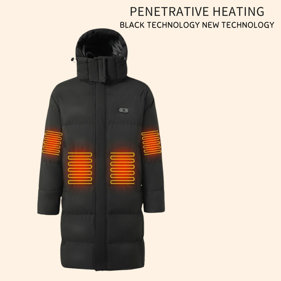 Long Parka Jacket for Women with Electric Heating