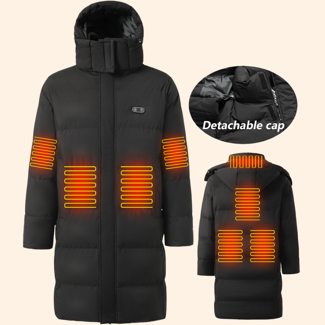 Long Parka Jacket for Women with Electric Heating