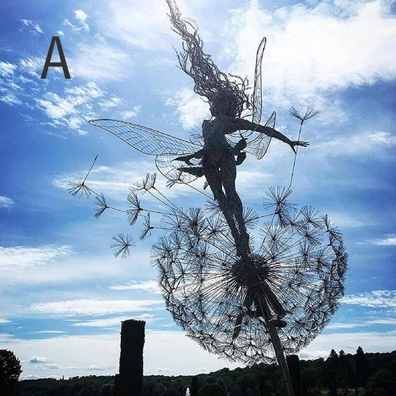 Dancing Fairy Sculpture – Steel Garden Statue for Enchanted Outdoor Decor