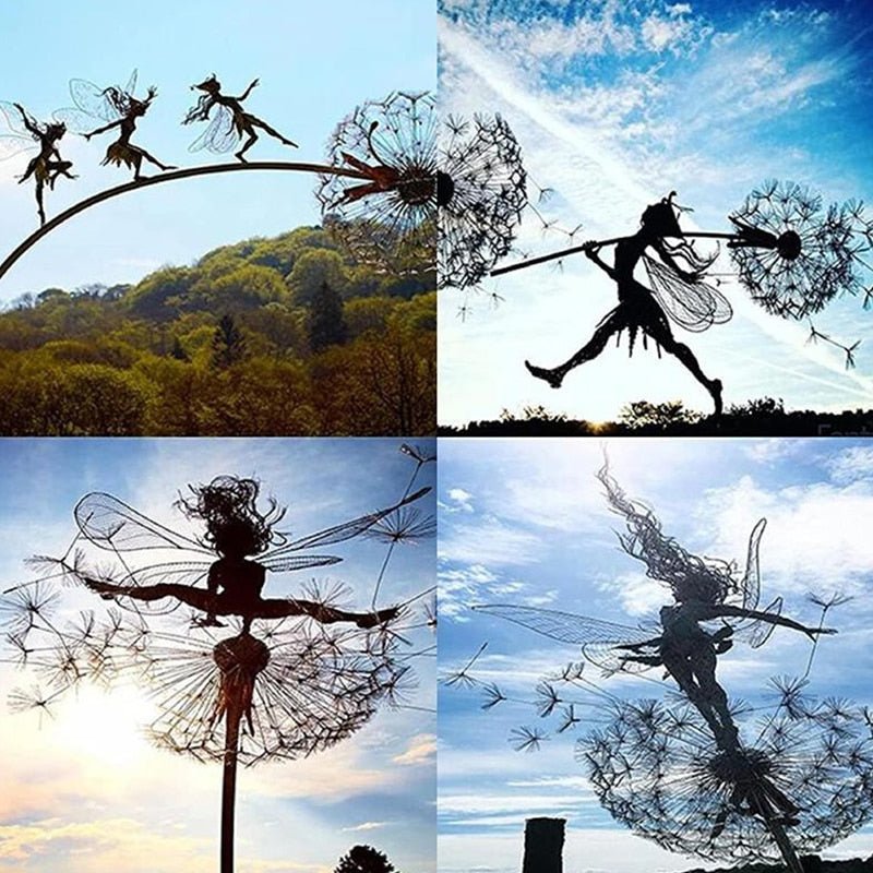 Dancing Fairy Sculpture – Steel Garden Statue for Enchanted Outdoor Decor