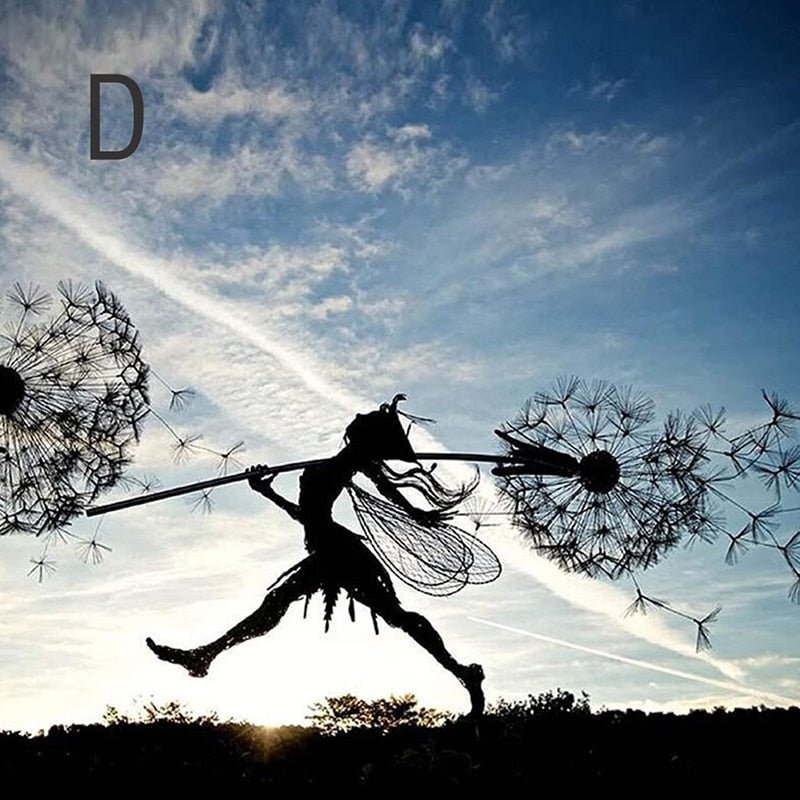 Dancing Fairy Sculpture – Steel Garden Statue for Enchanted Outdoor Decor