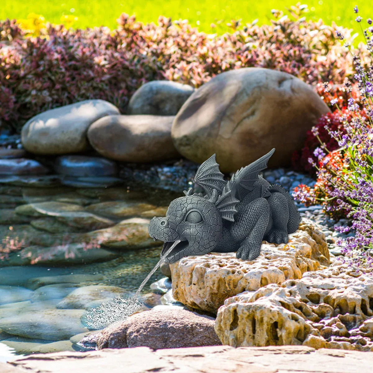 Realistic Water-Spraying Dragon Statue – Weatherproof Outdoor Fountain