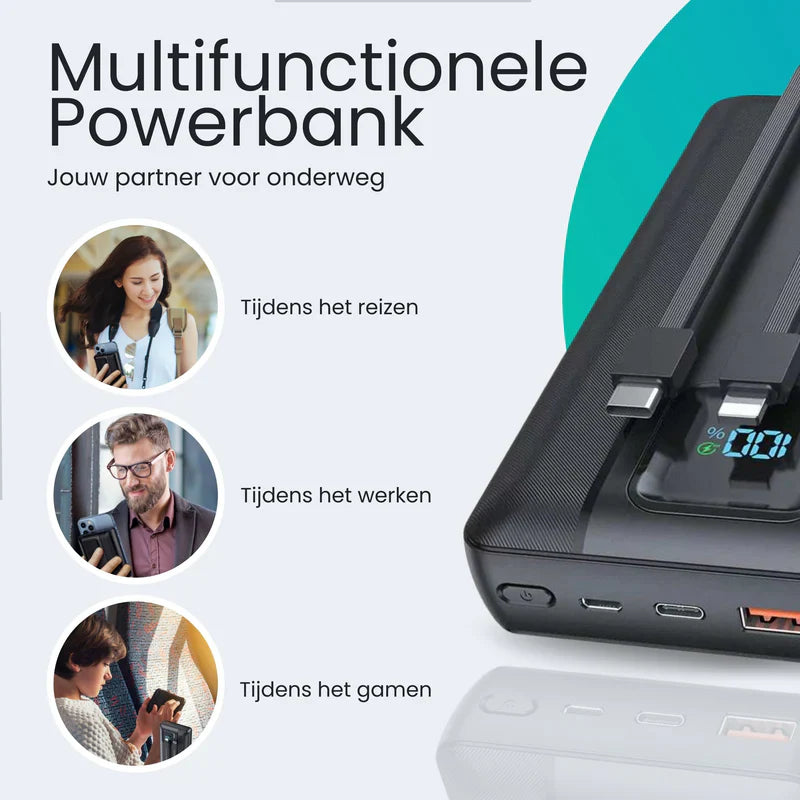 30000 mAh Charging Station with LED Display for Energy Storage