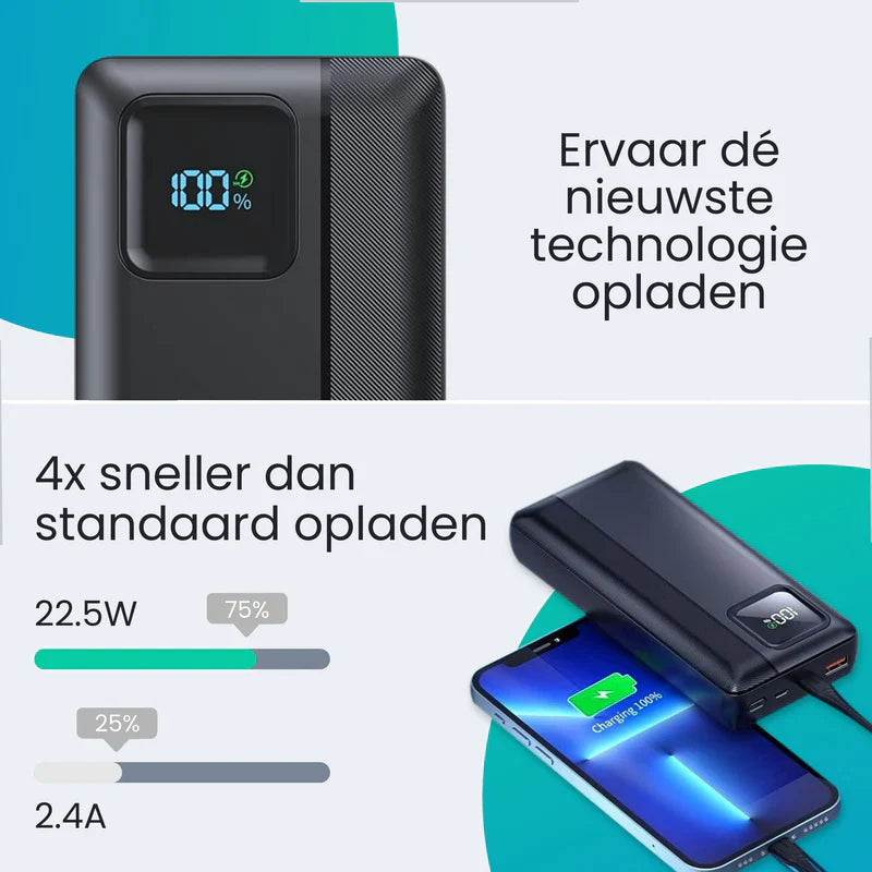 30000 mAh Charging Station with LED Display for Energy Storage