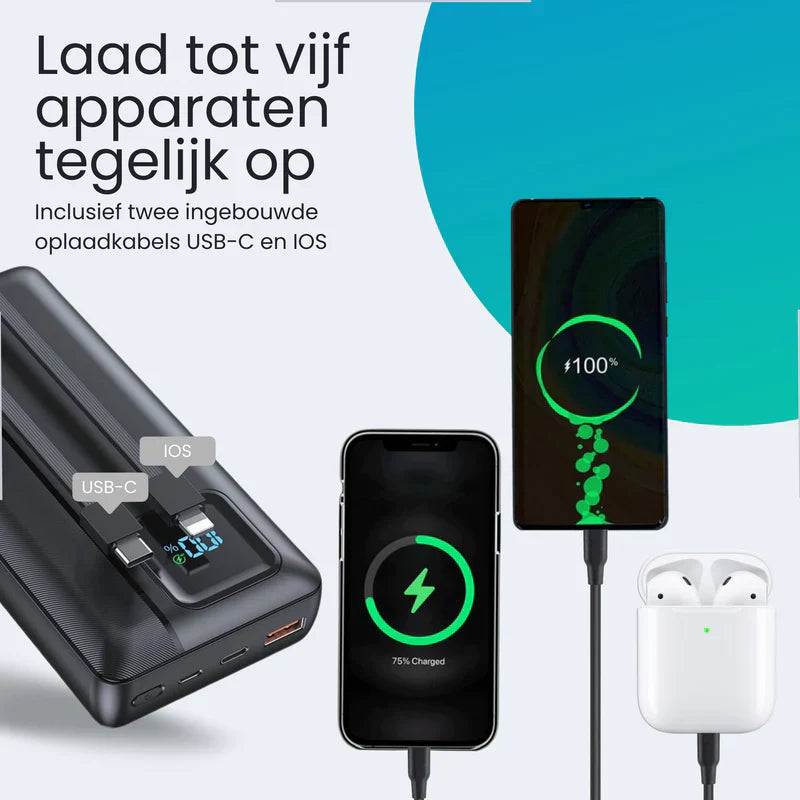 30000 mAh Charging Station with LED Display for Energy Storage