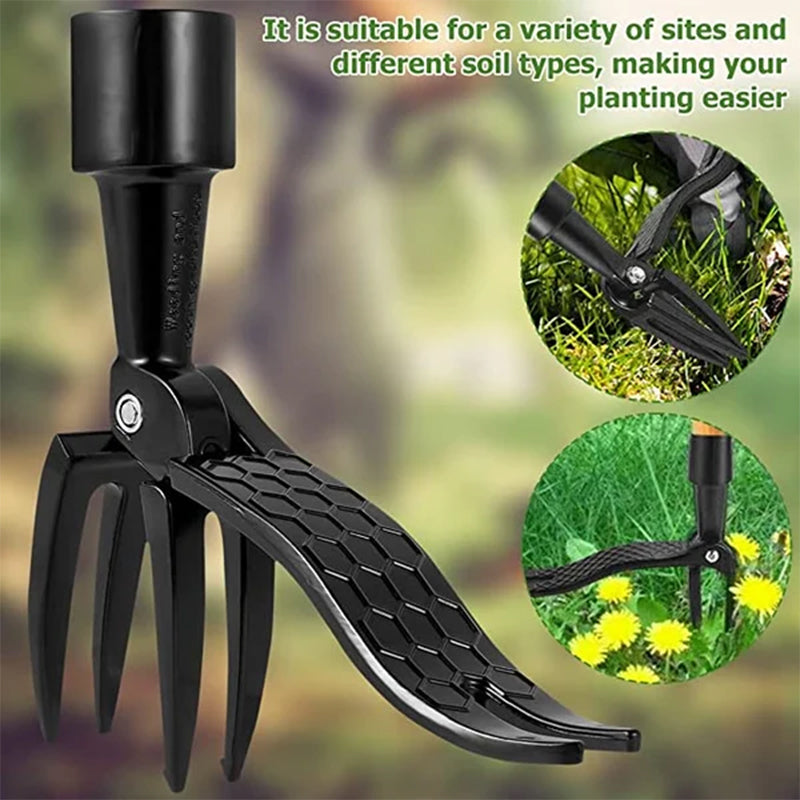 Stainless Steel Weed Puller Tool with Ergonomic Detachable Handle