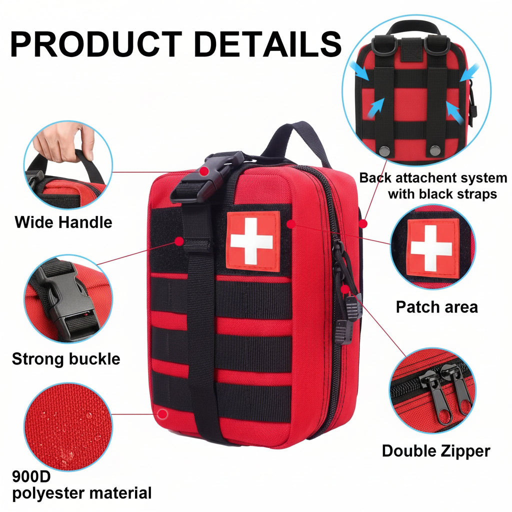Portable Emergency Survival Set with First Aid Supplies for Camping and Travel