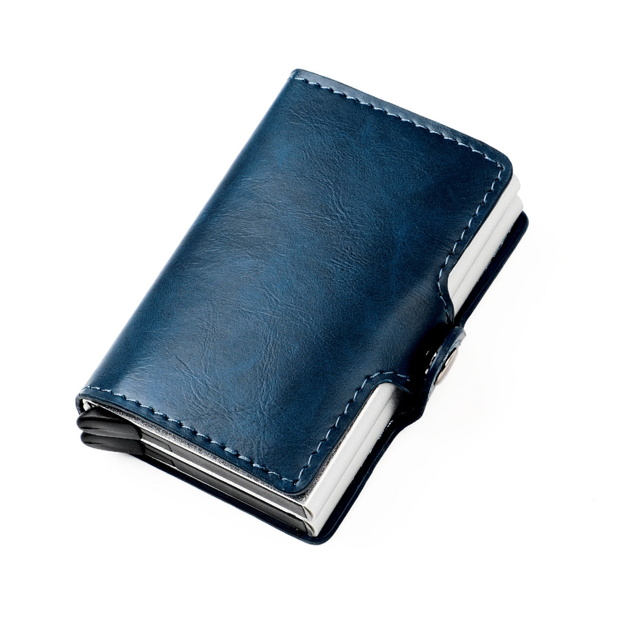 Slim Leather Wallet with RFID Protection and Pop-Up Card Holder