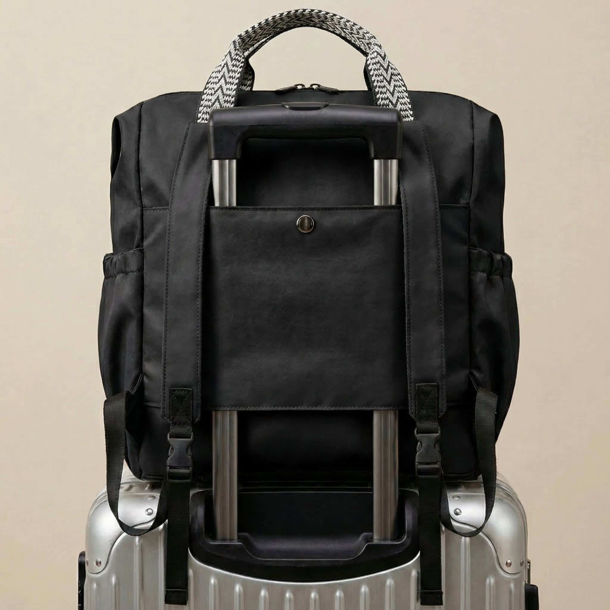 Lightweight Water-Resistant Tote Bag with 15 Pockets and Adjustable Straps