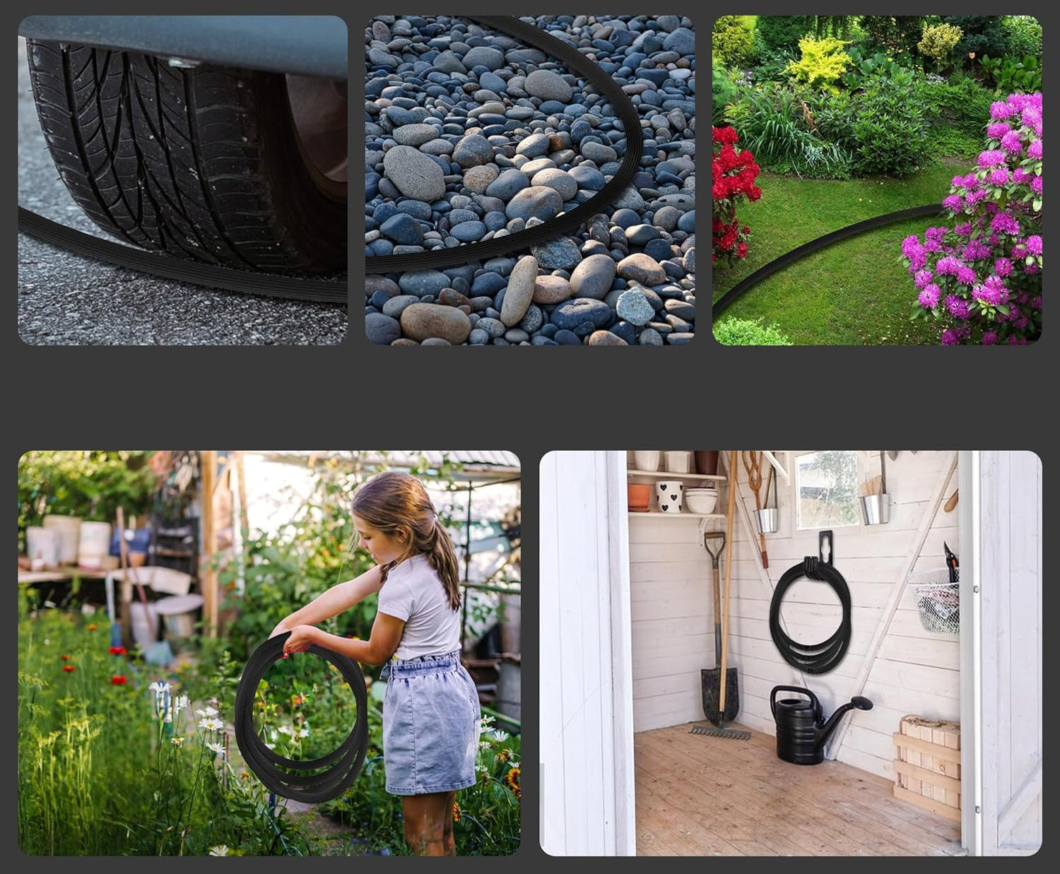 Flexible Garden Hose | 7.6m to 19m | 10 Spray Patterns | Brass Fittings | Tangle Resistant | 1.04kg